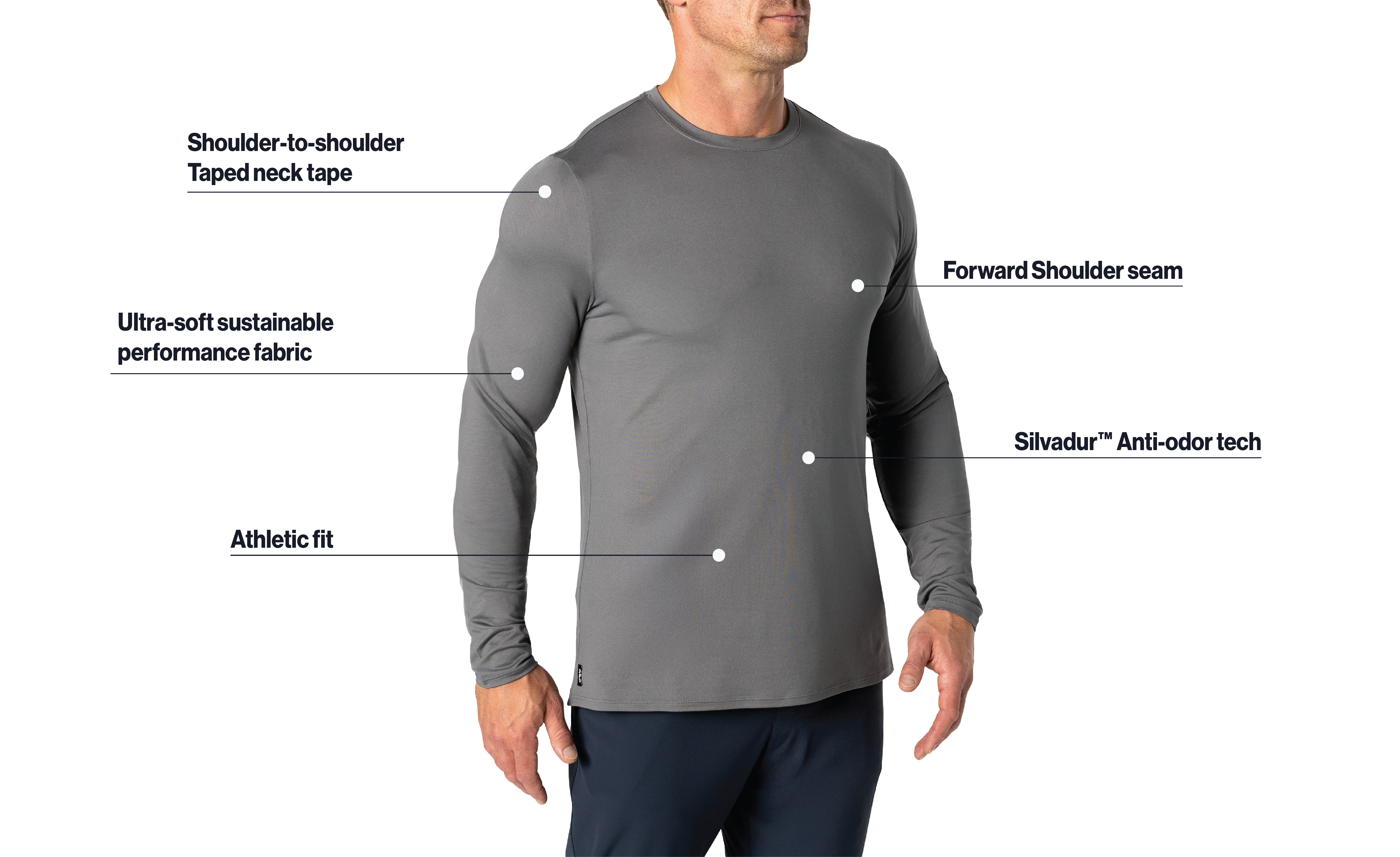 Men's Delta Long Sleeve Crew T-Shirt Informational